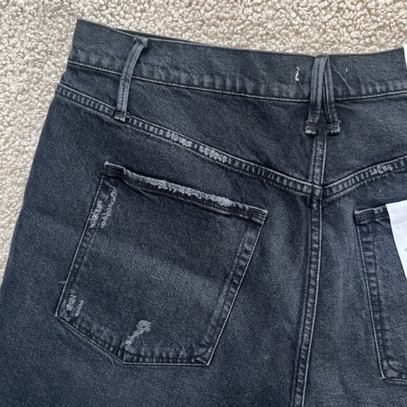 GOOD AMERICAN Good 90s Raw Hem Short NWT Black Size 12 - Picture 5 of 14